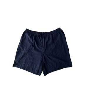 Navy Blue Swim Shorts with Liner and Pockets Drawstring Waist Plus Size